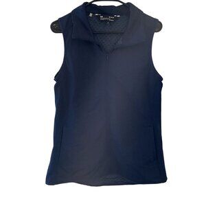 Under Armour coldgear navy blue fitted quilted vest pockets warm winter